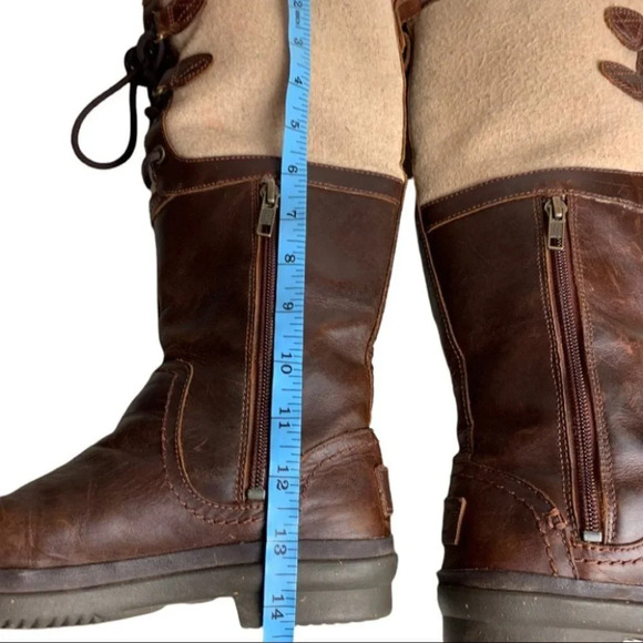 UGG Elsa Women's Waterproof Wool Blend/Leather Tall Boots Size 5 Chestnut Brown - Picture 12 of 14